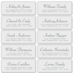 Etiquetas de Endereços Convidado de Casamento de
