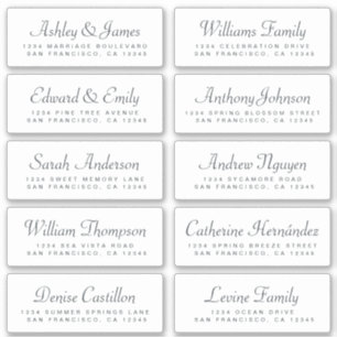 Etiquetas de Endereços Convidado de Casamento de 