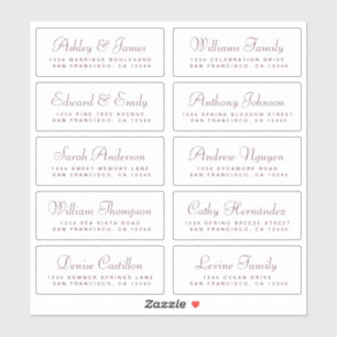 Etiquetas de Endereços Convidado de Casamento de 