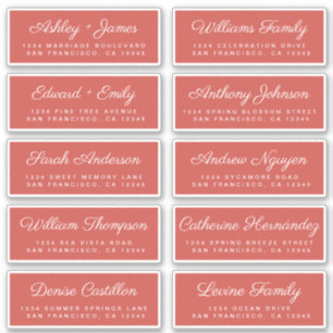 Etiquetas de Endereços Convidado de Casamento de 