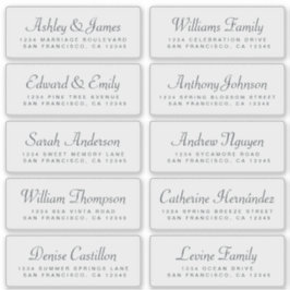 Etiquetas de Endereços Convidado de Casamento de C