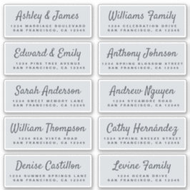 Etiquetas de Endereços Convidado de Casamento de C