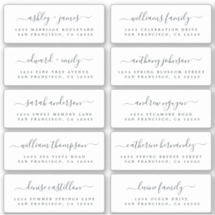 Etiquetas de Endereços Convidado de Casamento de C