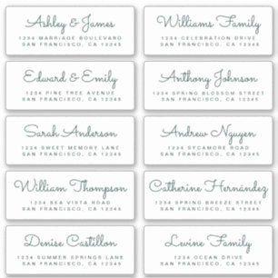Etiquetas de Endereços Convidado de Casamento de C