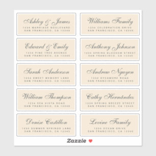 Etiquetas de Endereços Convidado de Casamento de C