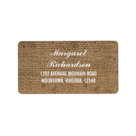 etiquetas de endereços de burlap de casamento russ