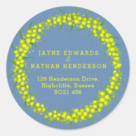 Etiquetas de endereços de casamento de águas amare