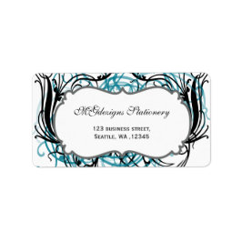 etiquetas de endereços de chic Business em preto e