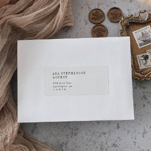 Etiquetas de Endereços de Convidado Preto e Branco