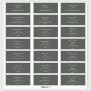 Etiquetas de Endereços de Convidado Verde Escuro