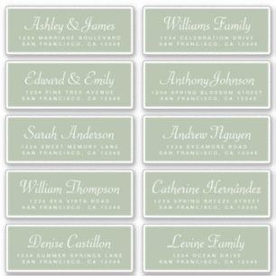 Etiquetas de Endereços de Convidado Verde para Ca