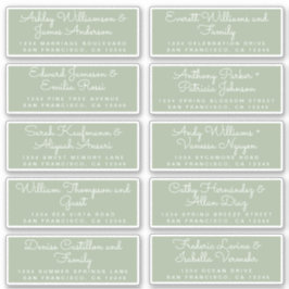 Etiquetas de Endereços de Convidado Verde para Cal