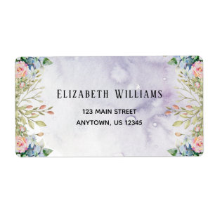 Etiquetas de Entrega Rosa Púrpura de Flor de Águ