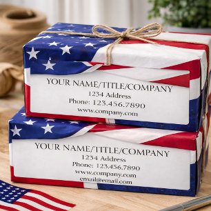 Etiquetas de Envio Nome Empresa Bandeira Americana