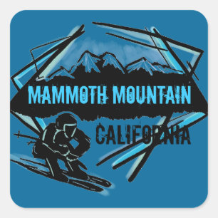 Etiquetas de esqui azuis da Mammoth Mountain Calif