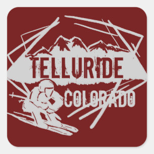 Etiquetas de esqui vermelho de Telluride Colorado