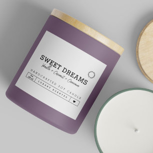 Etiquetas de etiquetas de produto de velas brancas