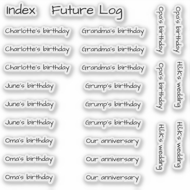 Etiquetas de evento personalizadas BuJo - Med - tr (Frente)