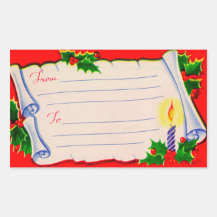 Etiquetas de expedição de Natal Vintage 1950s