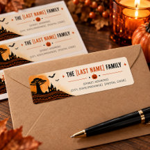 Etiquetas de Família Safari de Halloween