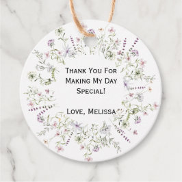 Etiquetas de Favor com Flor Silvestre