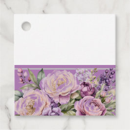 Etiquetas de Favor de Algodão Púrpura Floral Prese