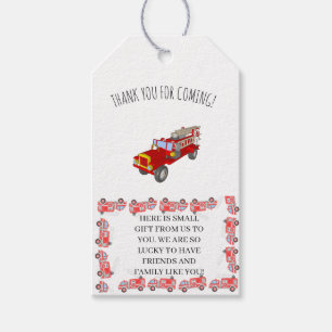 Etiquetas de Favor de Aniversário do Red Firecamin
