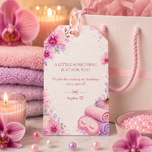 Etiquetas de Favor de Aniversário Rosa Roxo Spa-Ja