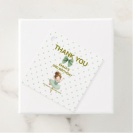 Etiquetas de Favor de Bola Pequena Princesa Verde