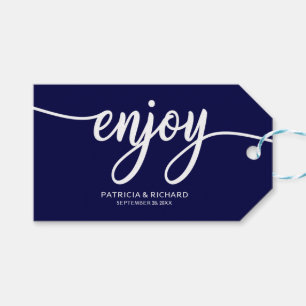 Etiquetas de Favor de Casamento Azul Navy Chic