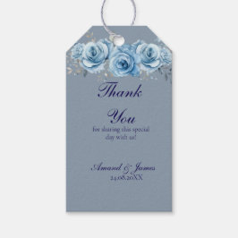 Etiquetas de Favor de Casamento com Floral em Aqua