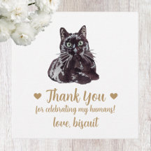 Etiquetas de Favor de Casamento de Gato Preto Pers