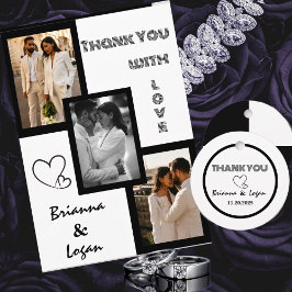 Etiquetas de Favor de Casamento Preto e Branco na