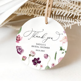 Etiquetas de Favor de Chá de Noiva Floral Roxo