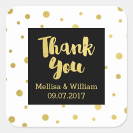 Etiquetas de Favor de Confetti Dourado e Branco Pr