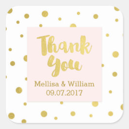 Etiquetas de Favor de Confetti Dourado, Rosa-Esbra