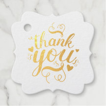 Etiquetas de Favor de Folha de Ouro Elegantes 