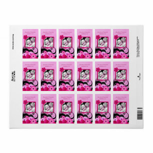 Etiquetas De Favor De Foto De Casamento Floral Lig