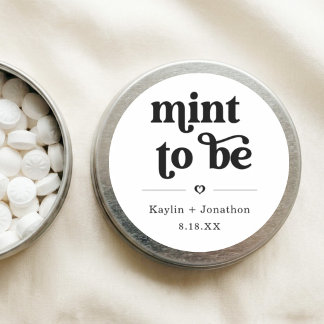 Etiquetas de Favor de Noivado "Mint to Be" Chiclet