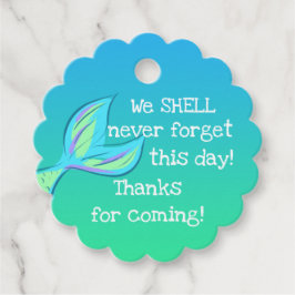 Etiquetas de Favor de Sereia de Punny Mermaid