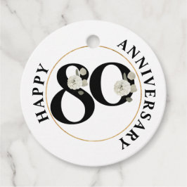 Etiquetas de Favor do Aniversário de 80 Elegante
