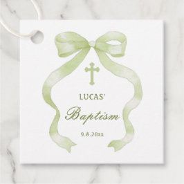 Etiquetas de Favor do Batismo do Arco Verde Elegan