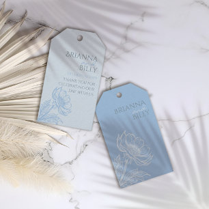 Etiquetas de Favor do Casamento Floral Azul Minima
