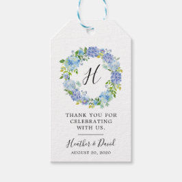 Etiquetas de Favor do Casamento Floral Blue Hydran