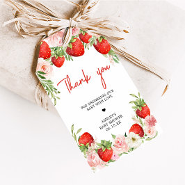 Etiquetas de Favor do Chá de fraldas de Morango