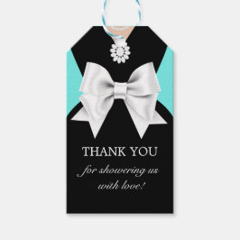 Etiquetas de Favor do Chá de fraldas Glam Teal Ele