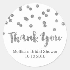 Etiquetas de Favor do Chá de panela Silver Confett