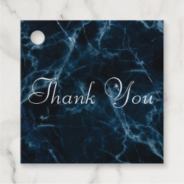Etiquetas de Favor do Marble Azul Contemporâneo