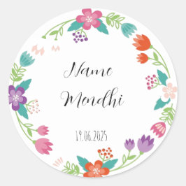 Etiquetas de favor Floral Mendhi