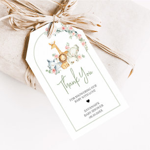 Etiquetas de Favor para Chá de Bebê Floral de Anim